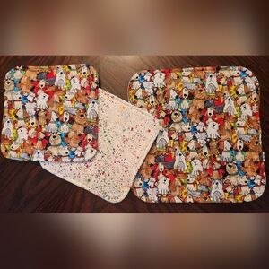 Handmade reverdible Hotpad & 2 Potholders set.